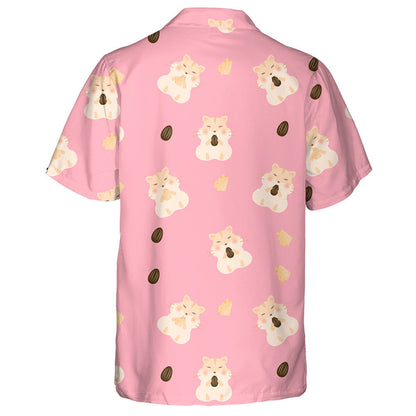 Hamster Eat Butter With Sunflower Seeds On Pink Background Hawaiian Shirt, Hawaiian Shirt Gift, Christmas Gift