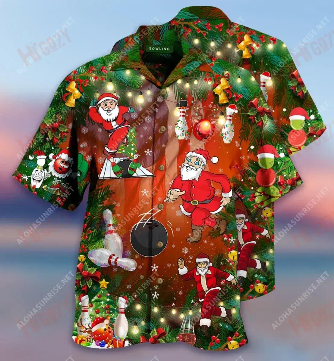Do You Wanna Solo Bowling With Santa Claus  Short Hawaiian Shirt Ocean Short Sleeve Custom Hawaiian Shirts Hawaiian Shirts For Women, Hawaiian Shirt Gift, Christmas Gift