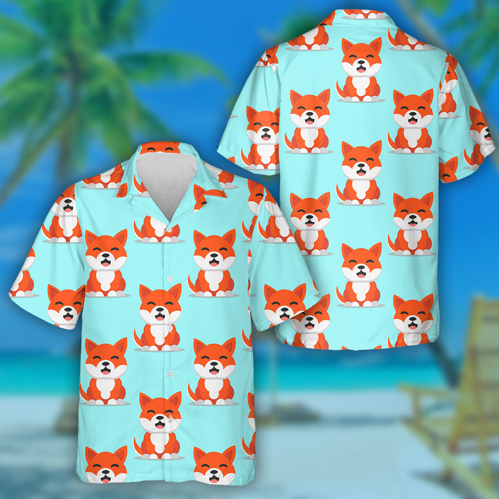 Golden Art Shiba Inu Dog Isolated Background Hawaiian Shirt, Hawaiian Shirt Gift, Christmas Gift