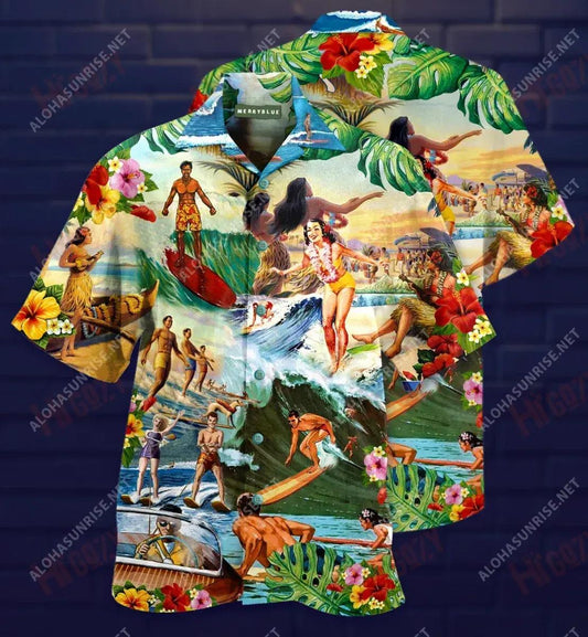 Chilling By The Beach Waikiki Unisex Short Sleeve Shirt Summer Hawaiian T Shirts Hawaiian Crazy Shirts Hawaiian Shirts For Women, Hawaiian Shirt Gift, Christmas Gift
