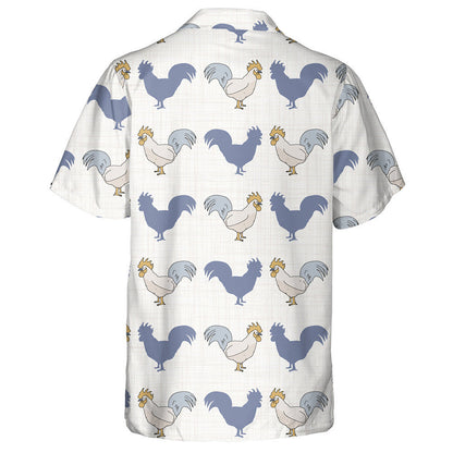 Cute Chicken And Its Ahadow On Gray Background Hawaiian Shirt, Hawaiian Shirt Gift, Christmas Gift