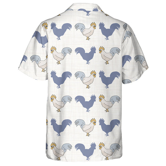 Cute Chicken And Its Ahadow On Gray Background Hawaiian Shirt, Hawaiian Shirt Gift, Christmas Gift