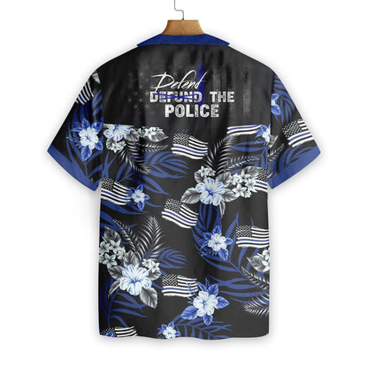 Defend The Police Seamless Background Design Hawaiian Shirt,Hawaiian Shirt Gift, Christmas Gift