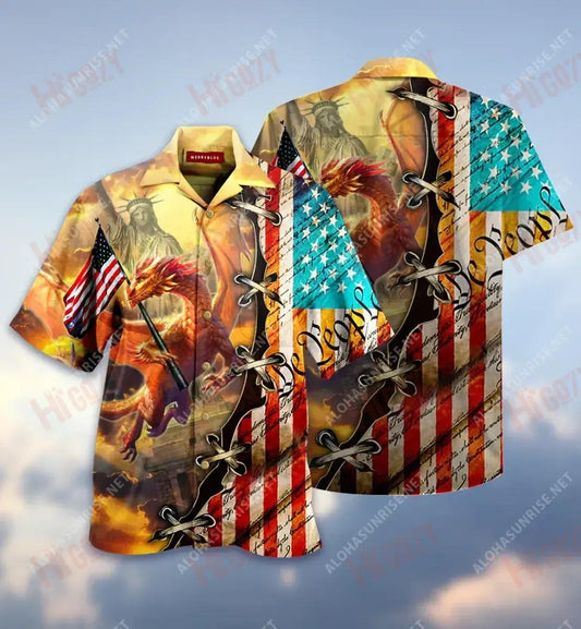 This Flag Is Guarded By Dragons Unisex Hawaiian Shirt Summer Short Sleeve Vintage Hawaiian Shirts Hawaiian Shirt Pattern, Hawaiian Shirt Gift, Christmas Gift