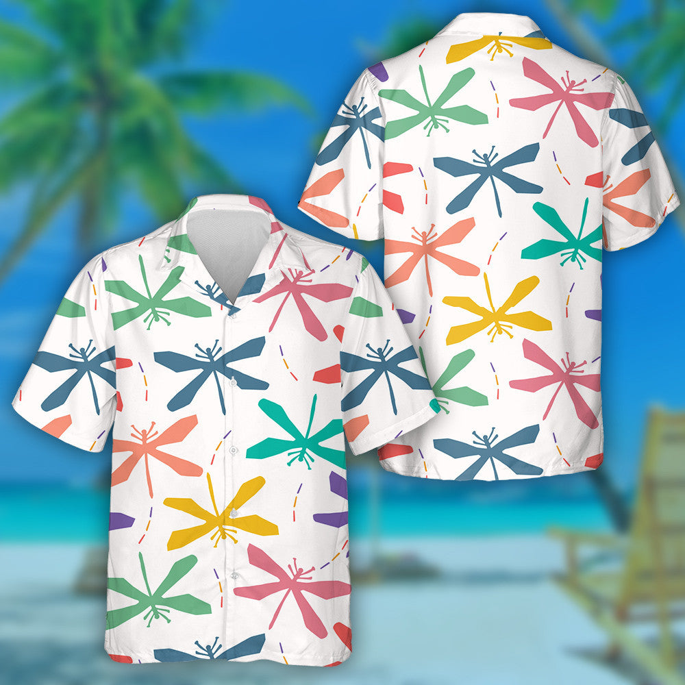 Abstract Dragonfly Wings Cut Out Shapes Hawaiian Shirt, Hawaiian Shirt Gift, Christmas Gift