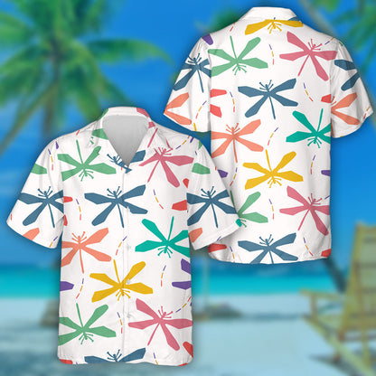 Abstract Dragonfly Wings Cut Out Shapes Hawaiian Shirt, Hawaiian Shirt Gift, Christmas Gift