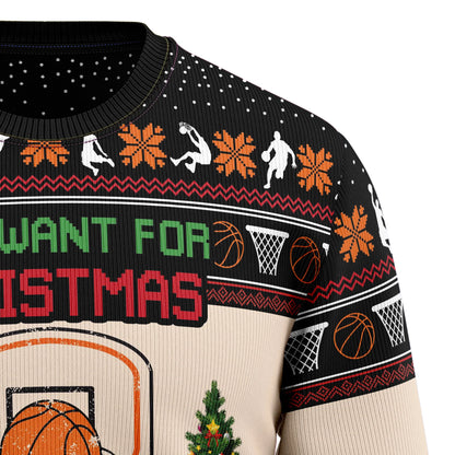All I Want For Christmas Is More Time For Basketball G5115 Ugly Christmas  Sweater Christmas Tshirt Hoodie Apparel,Christmas Ugly Sweater,Christmas Gift,Gift Christmas 2024