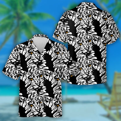 Wild African Leopard With Magic Mushrooms Hawaiian Shirt,Hawaiian Shirt Gift, Christmas Gift