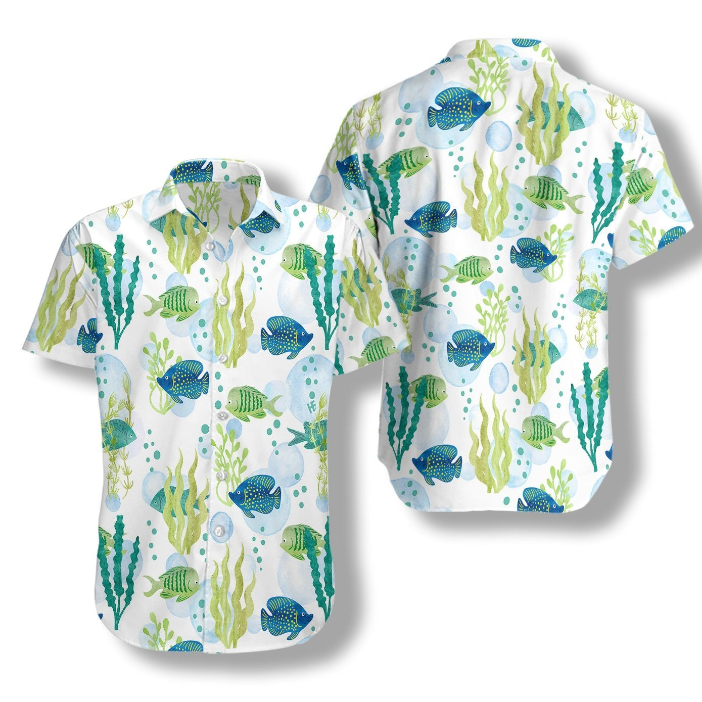 Fish Water Color Pattern Design Hawaiian Shirt,Hawaiian Shirt Gift, Christmas Gift