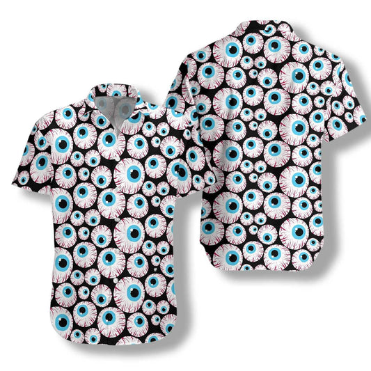 Halloween Creepy Eyeballs Hawaiian Shirt, Hawaiian For Gift