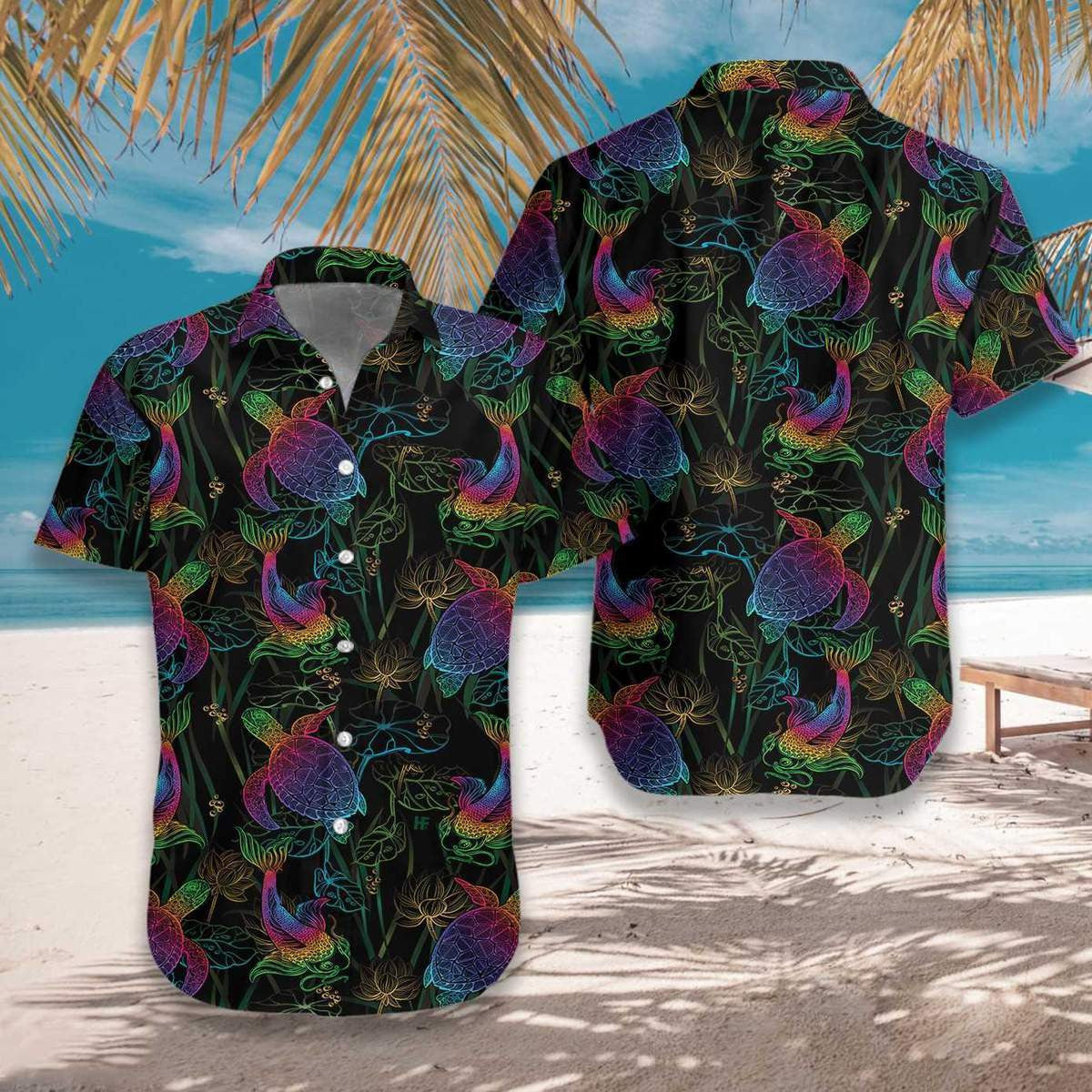 Koi Lotus And Turtle Pattern Hawaiian Shirt, Hawaiian Shirt Gift, Christmas Gift