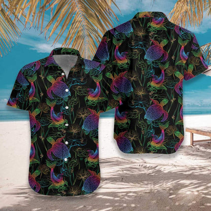 Koi Lotus And Turtle Pattern Hawaiian Shirt, Hawaiian Shirt Gift, Christmas Gift