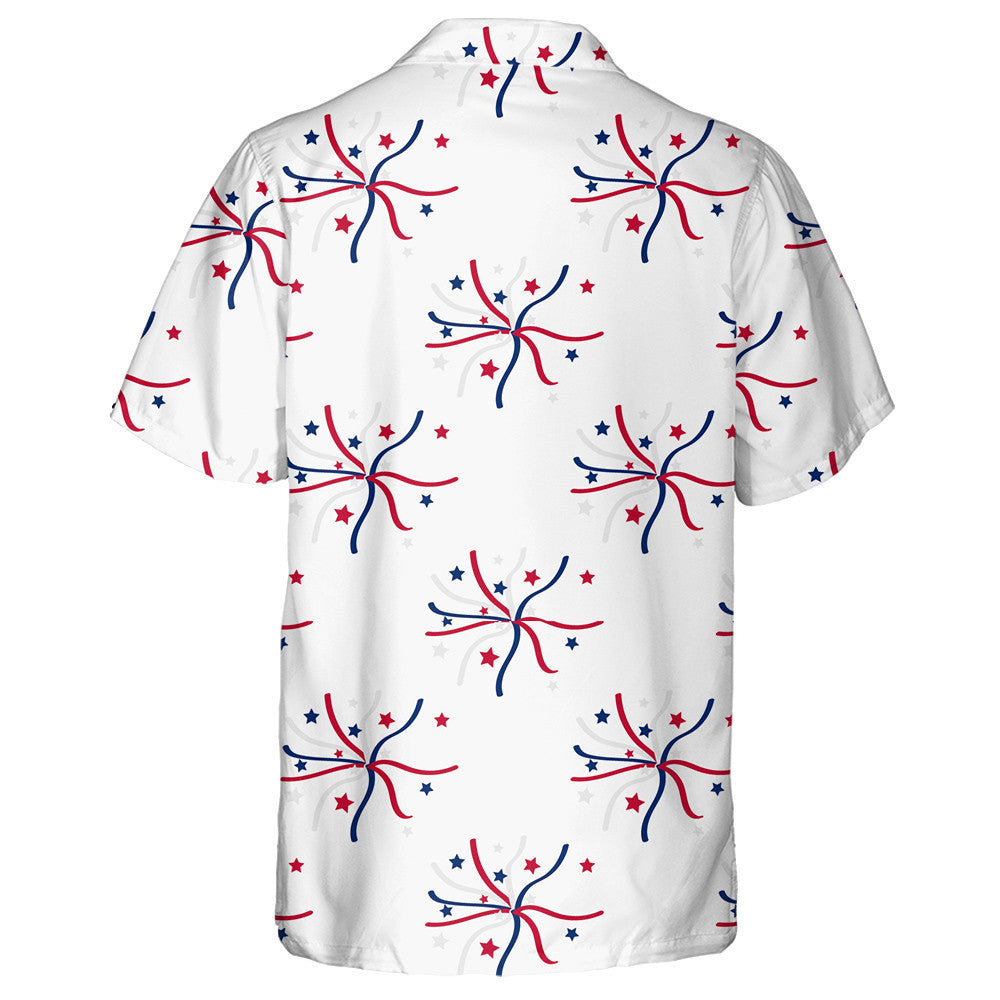 Abstract Red Blue Star On Gray Background Pattern Hawaiian Shirt, Hawaiian Shirt Gift, Christmas Gift
