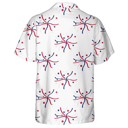 Abstract Red Blue Star On Gray Background Pattern Hawaiian Shirt, Hawaiian Shirt Gift, Christmas Gift