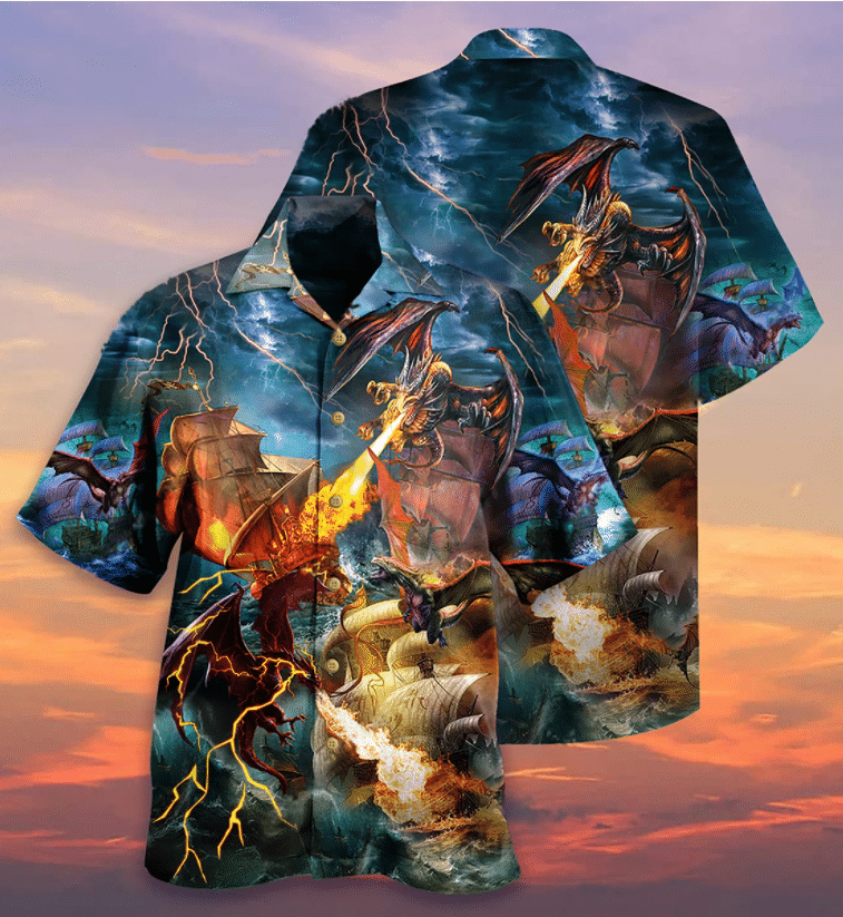 Dragon Love Life Pattern Hawaiian Shirt,Hawaiian Shirt Gift, Christmas Gift
