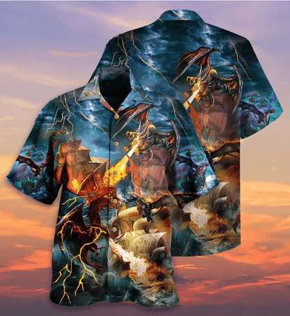 Dragon Love Life Pattern Hawaiian Shirt,Hawaiian Shirt Gift, Christmas Gift