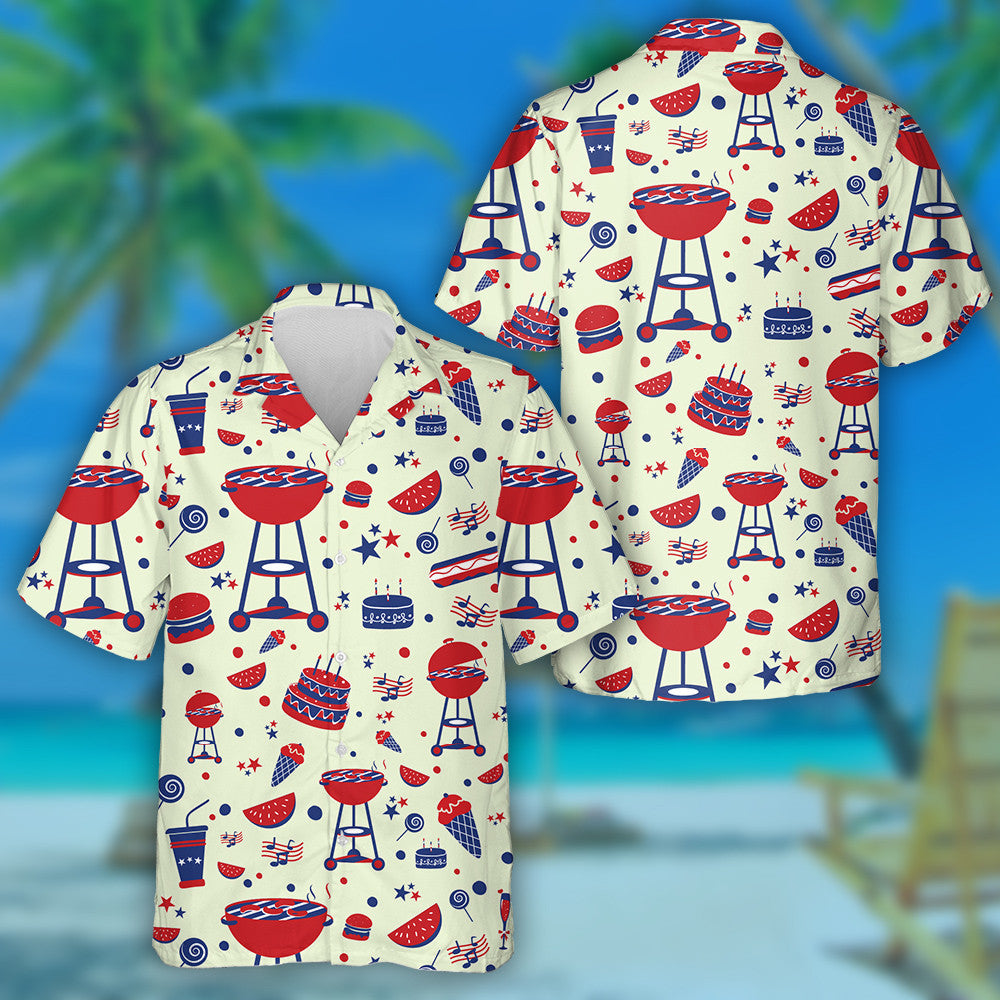 Funny Party In The Open Air For Independence Day Hawaiian Shirt, Hawaiian Shirt Gift, Christmas Gift