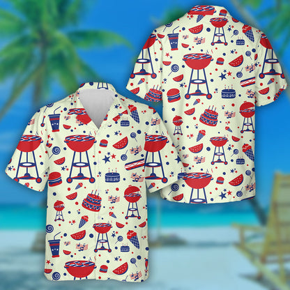 Funny Party In The Open Air For Independence Day Hawaiian Shirt, Hawaiian Shirt Gift, Christmas Gift