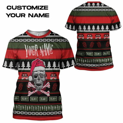 3D Custom Skul Hässliche Weihnachten T-Shirt Hoodie Bekleidung
