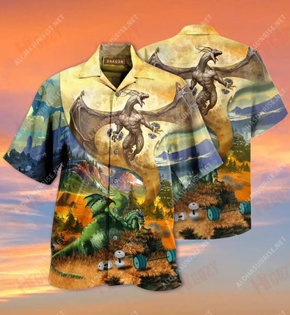 Chubby Dragon Just Wanna Get Fit Short Hawaiian Shirt Vacation Short Sleeve Best Hawaiian Shirts Hawaiian Shirts For Women, Hawaiian Shirt Gift, Christmas Gift