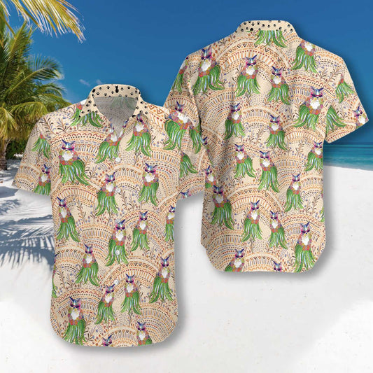 Cat Hula Ethnic Pattern Attractive Design Hawaiian Shirt, Hawaiian For Gift