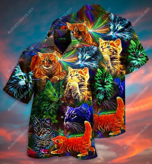 My Cat Thinks I'M Purrfect Short Short Sleeve Shirt Hobbies Hawaiian T Shirts Vintage Hawaiian Shirts Hawaiian Shirts For Women, Hawaiian Shirt Gift, Christmas Gift