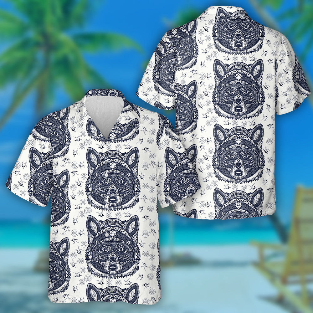 Halloween Wolf Viking In The Celtic Style Hawaiian Shirt, Hawaiian Shirt Gift, Christmas Gift