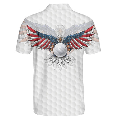 Golf With American Eagles White Theme Hawaiian Shirt,Hawaiian Shirt Gift, Christmas Gift