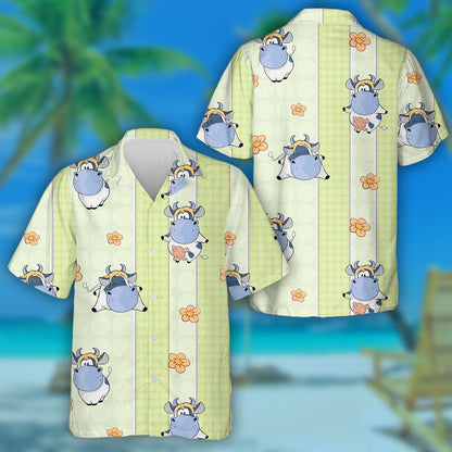 The Cow Is Kidnapped By A UFO Hawaiian Shirt,Hawaiian Shirt Gift, Christmas Gift