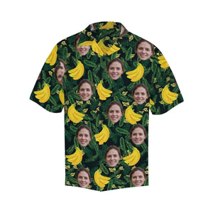 Custom Face Banana Green Men's All Over Print Hawaiian Shirt, Hawaiian Shirt Gift, Christmas Gift