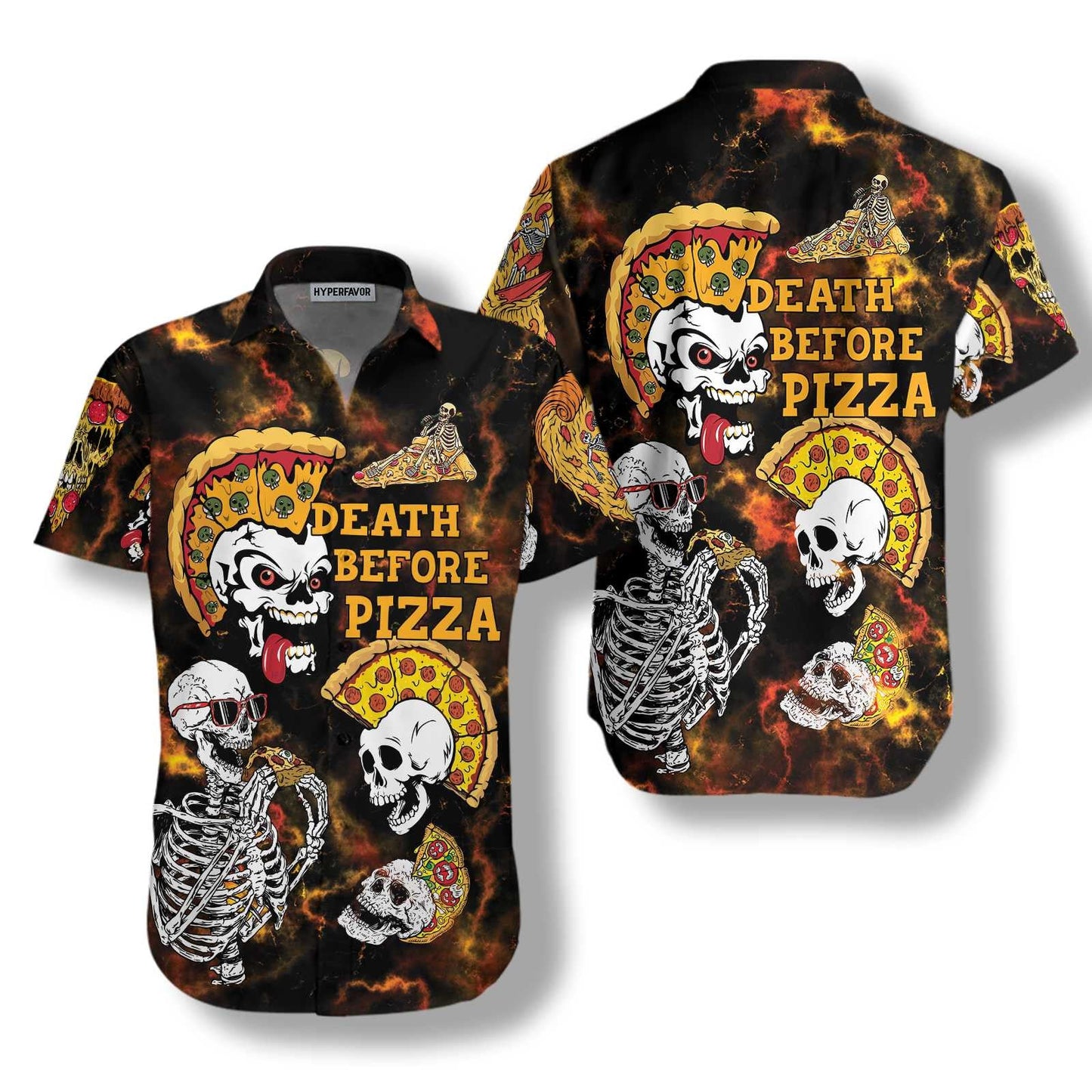 Death Before Pizza Rock Design Hawaiian Shirt,Hawaiian Shirt Gift, Christmas Gift