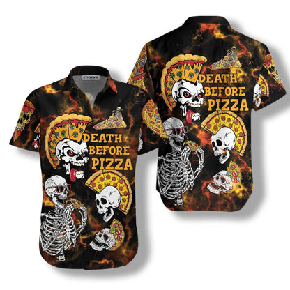 Death Before Pizza Rock Design Hawaiian Shirt,Hawaiian Shirt Gift, Christmas Gift
