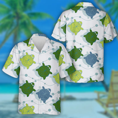 Funny Old Sea Turtle In Tribal Polynesian Style Hawaiian Shirt, Hawaiian Shirt Gift, Christmas Gift