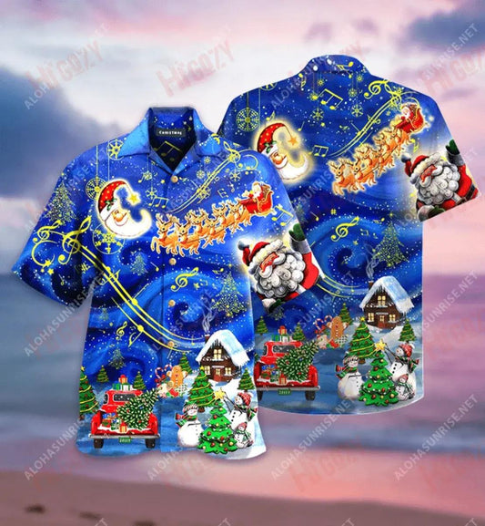 Christmas Sky Short Hawaiian Shirt Hobbies Tropical Shirts Vintage Hawaiian Shirts Funny Hawaiian Shirts, Hawaiian Shirt Gift, Christmas Gift