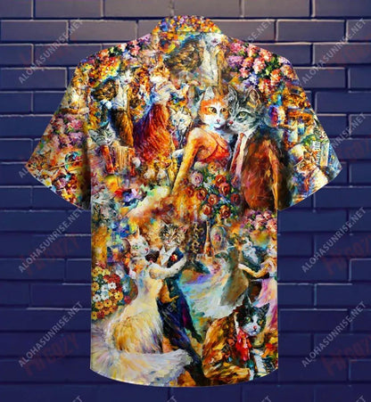 Sound Of The Dance Cat Unisex Short Sleeve Shirt Ocean Hawaiian T Shirts Vintage Hawaiian Shirts Hawaiian Shirt Pattern, Hawaiian Shirt Gift, Christmas Gift