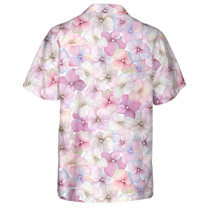 Inflorescence Hydrangea Randomly Arranged Watercolor Flower Pattern Hawaiian Shirt, Hawaiian Shirt Gift, Christmas Gift
