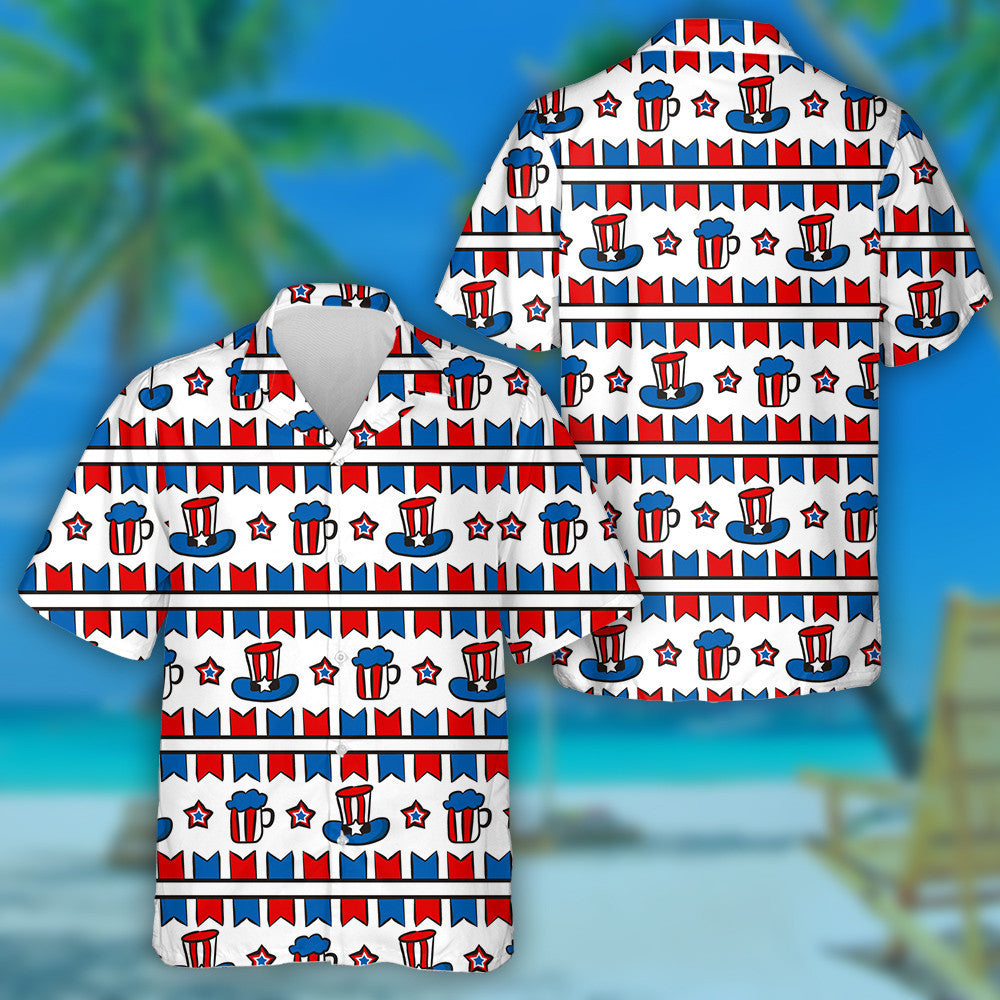 Proud Elements For July 4th In The National Colors Hawaiian Shirt, Hawaiian Shirt Gift, Christmas Gift