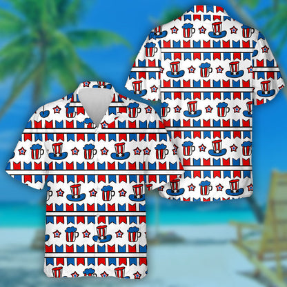 Proud Elements For July 4th In The National Colors Hawaiian Shirt, Hawaiian Shirt Gift, Christmas Gift