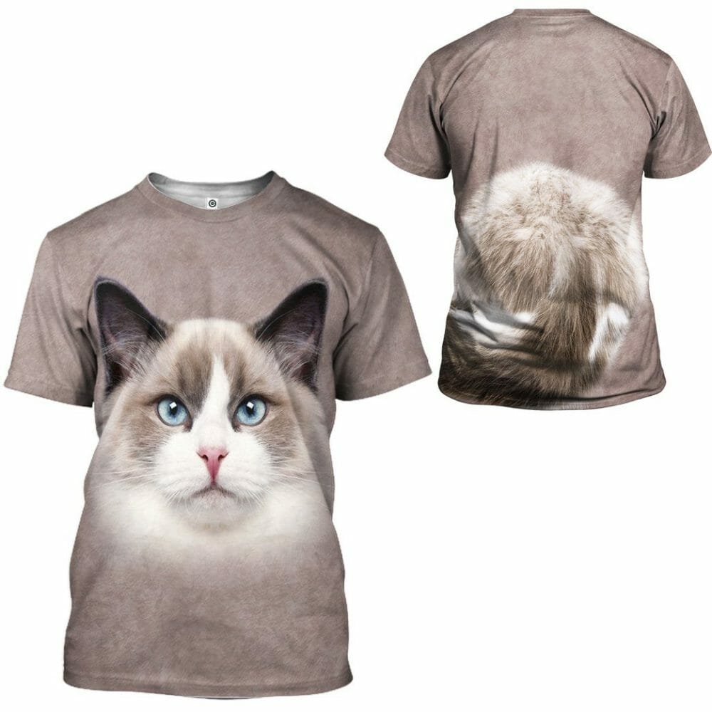 3D Ragdoll Cat Tshirt Hoodie Apparel