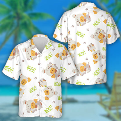 Cartoon Jack Russell Terrier Dog Isolated Background Hawaiian Shirt, Hawaiian Shirt Gift, Christmas Gift