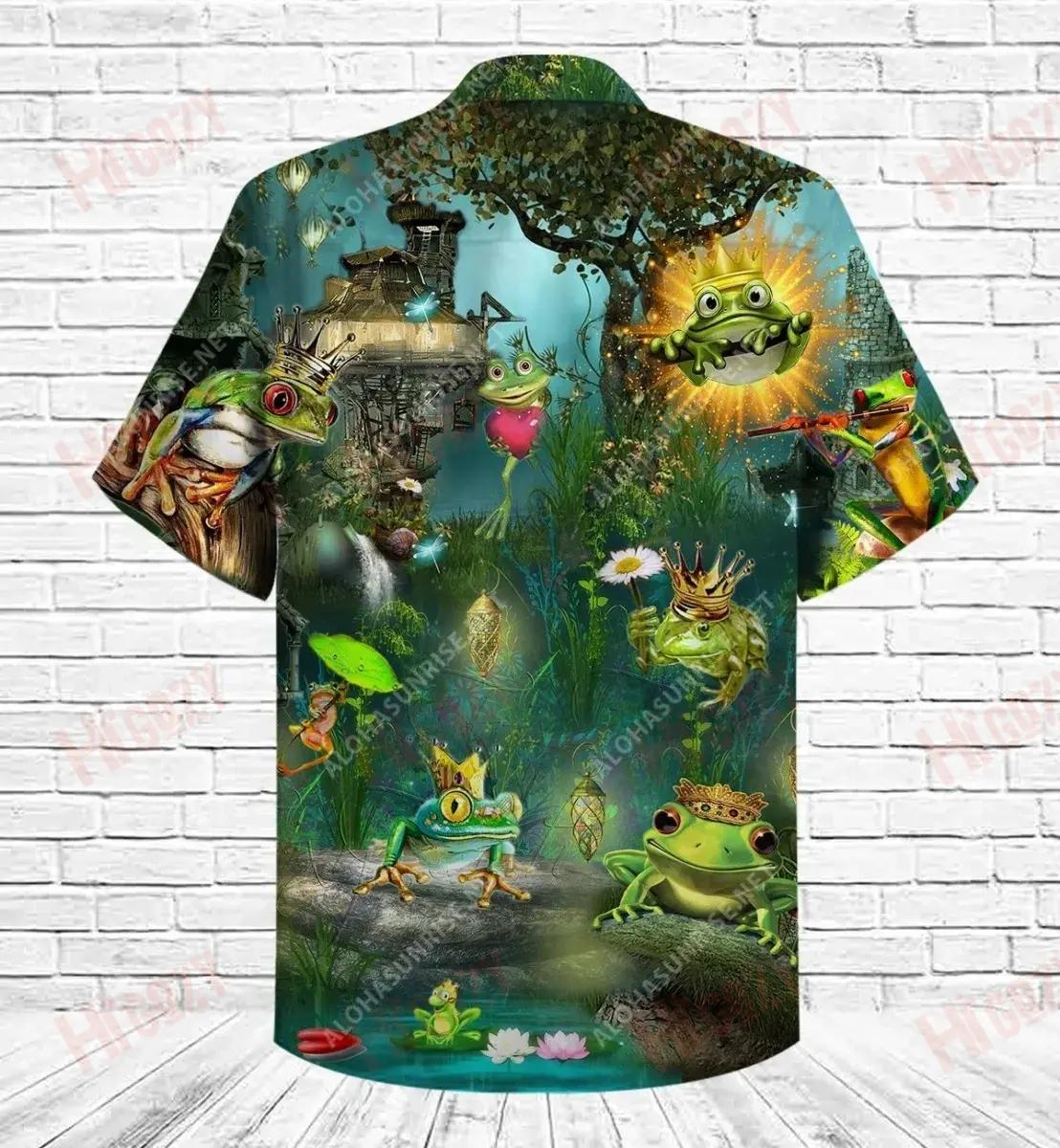 Kiss A Frog Short Hawaiian Shirt Vacation Hawaiian T Shirts Tactical Hawaiian Shirt Hawaiian Shirts For Men, Hawaiian Shirt Gift, Christmas Gift