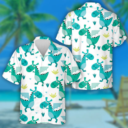 Cute Baby Green Dragons Vintage Style Hawaiian Shirt, Hawaiian Shirt Gift, Christmas Gift