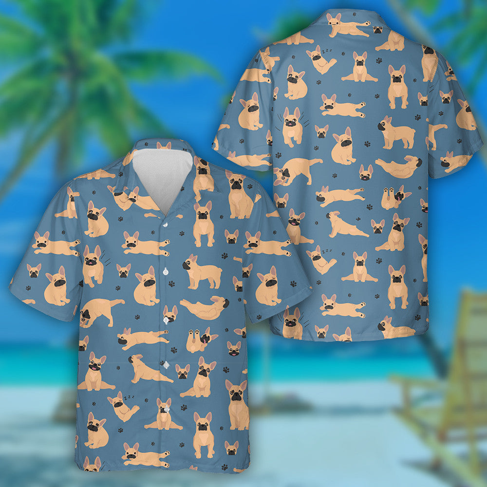 French Bulldog Healthy And Yoga Poses Hawaiian Shirt,Hawaiian Shirt Gift, Christmas Gift
