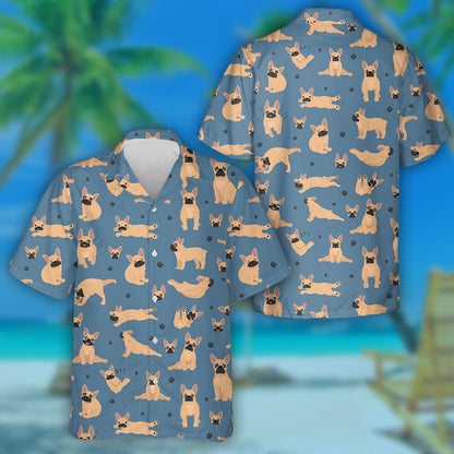 French Bulldog Healthy And Yoga Poses Hawaiian Shirt,Hawaiian Shirt Gift, Christmas Gift