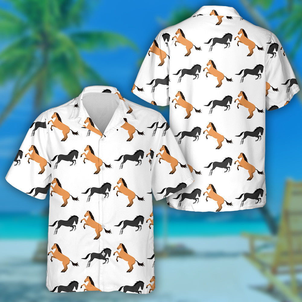 Color Farm Equestrian Animal Horses Characters Hawaiian Shirt, Hawaiian Shirt Gift, Christmas Gift