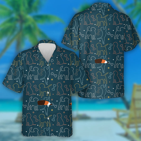 Cartoon Home Pet Beagle In Poses Hawaiian Shirt, Hawaiian For Gift