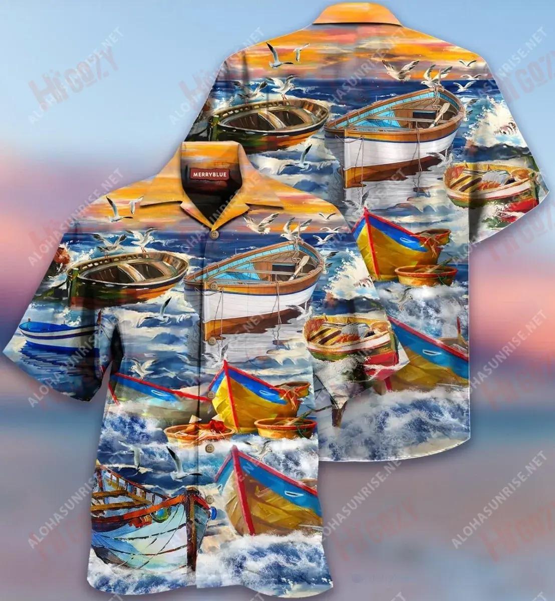 Life Is Short Boats Are Cool Unisex Hawaiian Shirt Vacation Short Sleeve Best Hawaiian Shirts Funny Hawaiian Shirts, Hawaiian Shirt Gift, Christmas Gift
