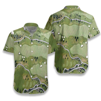 Golf Course Map Green Theme Hawaiian Shirt,Hawaiian Shirt Gift, Christmas Gift