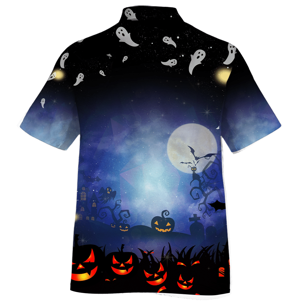 Flamingo Halloween On Dark Design Hawaiian Shirt, Hawaiian Shirt Gift, Christmas Gift
