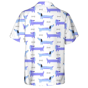 Long Dachshund Dog Blue And Violet Hawaiian Shirt, Hawaiian For Gift